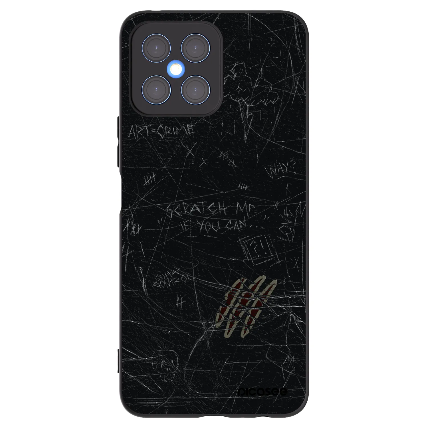 Picasee crna silikonska maskica za Honor X8 4G - SCRATCH