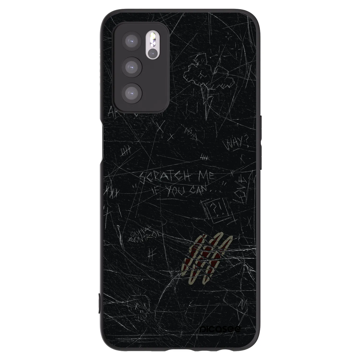Picasee crna silikonska maskica za OPPO A16s - SCRATCH