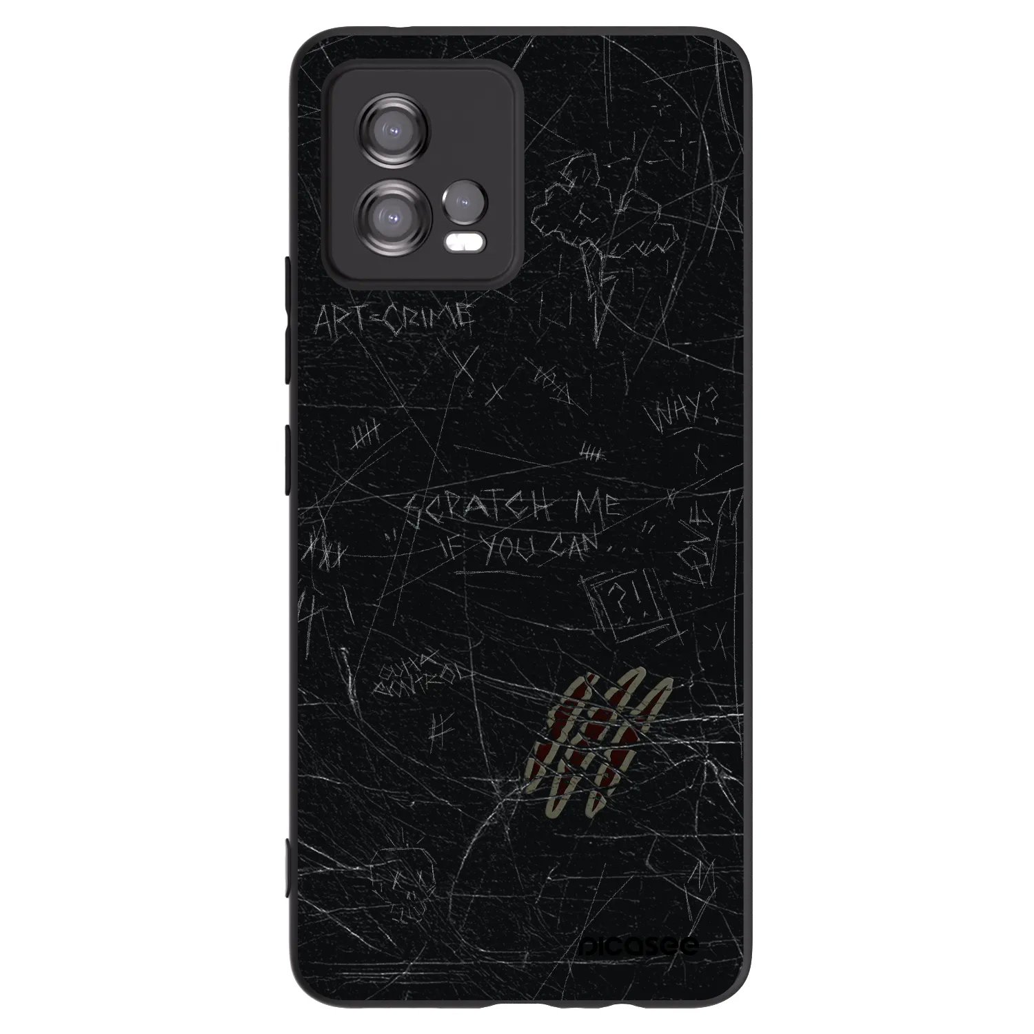 Picasee crna silikonska maskica za Motorola Moto G72 - SCRATCH