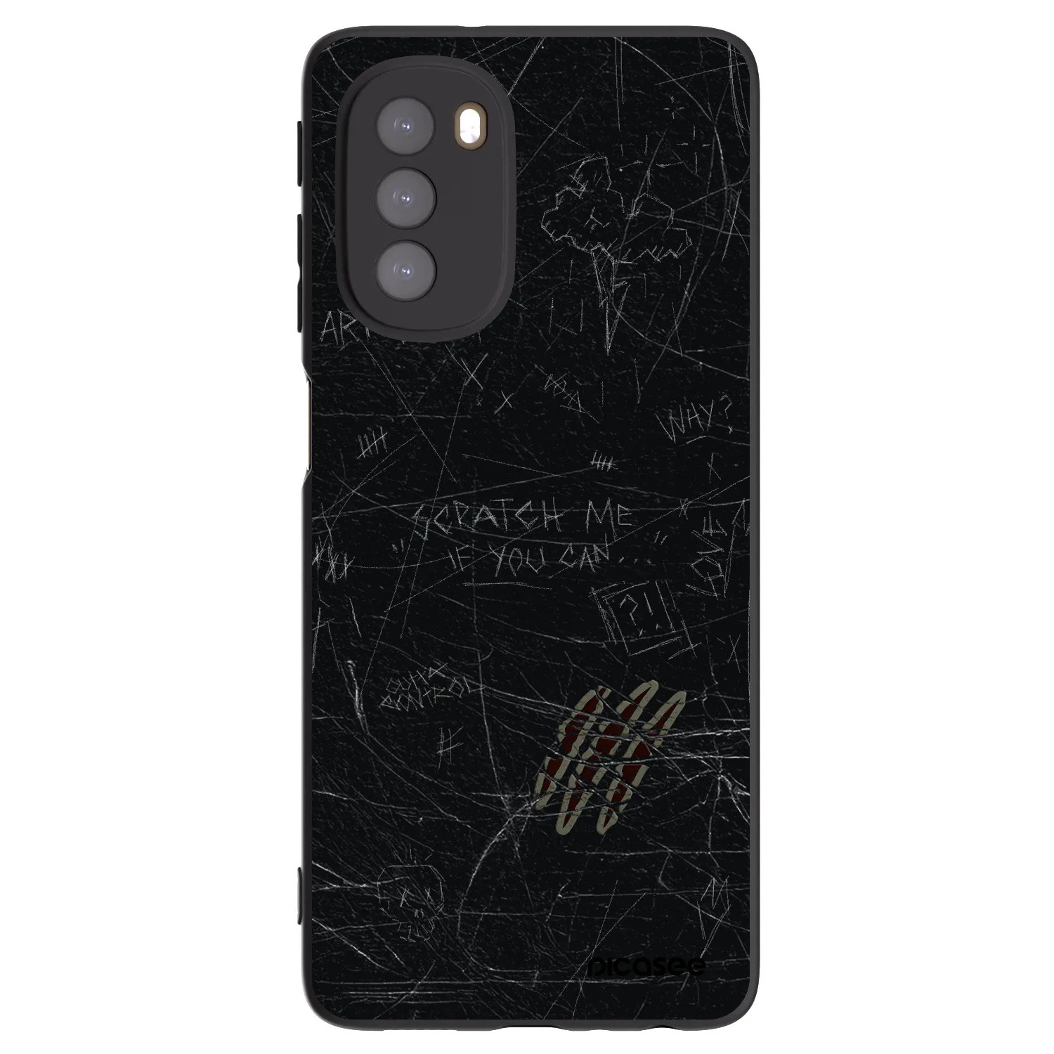 Picasee crna silikonska maskica za Motorola Moto G51 - SCRATCH