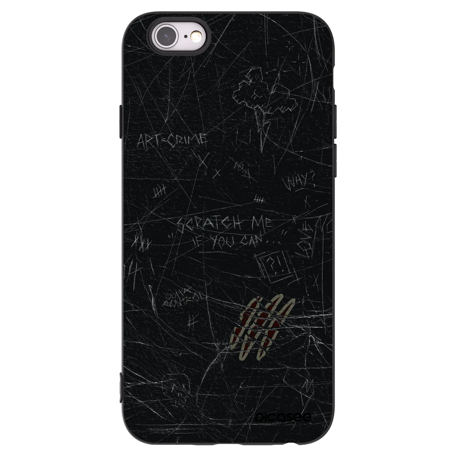 Picasee crna silikonska maskica za Apple iPhone 6/6S - SCRATCH