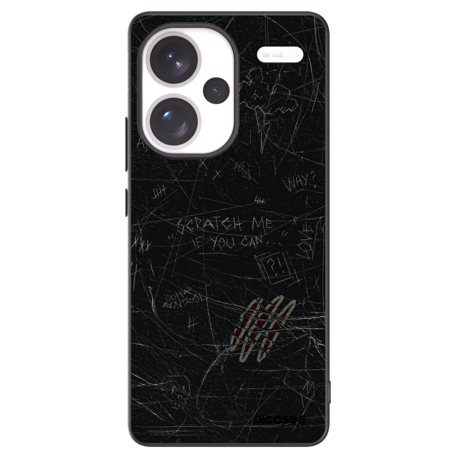 Picasee crna silikonska maskica za Xiaomi Redmi Note 13 Pro+ 5G - SCRATCH