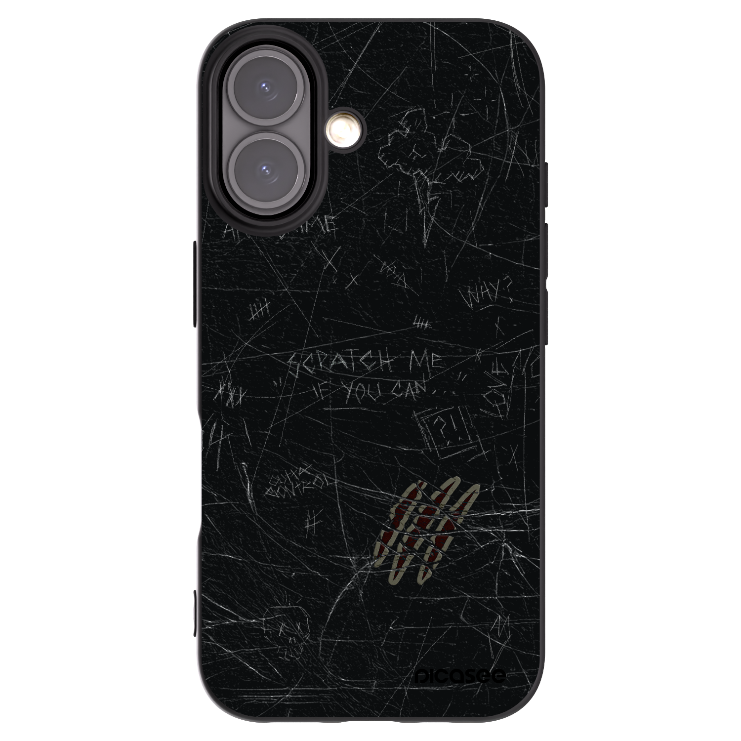 Picasee crna silikonska maskica za Apple iPhone 16 - SCRATCH