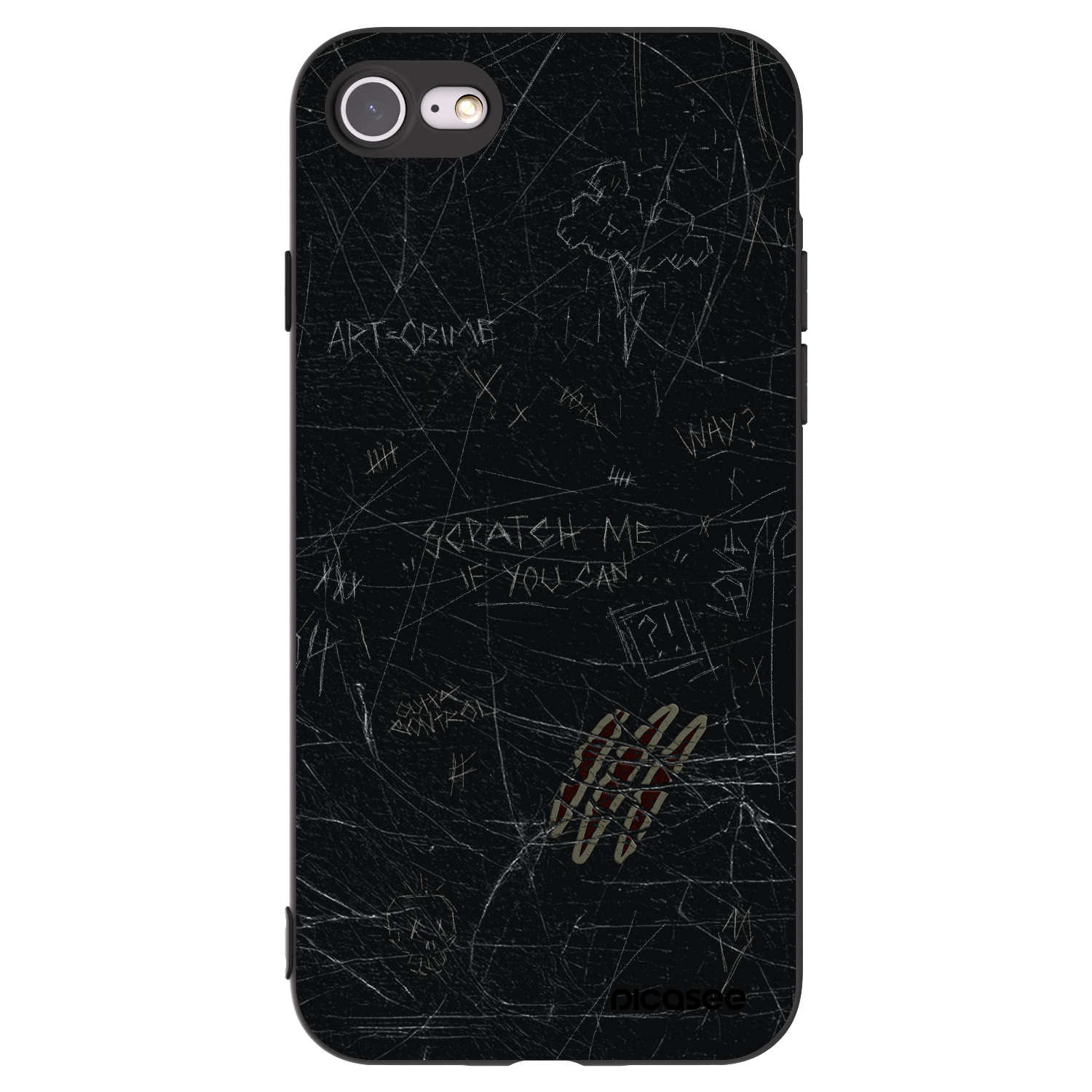 Picasee crna silikonska maskica za Apple iPhone 8 - SCRATCH