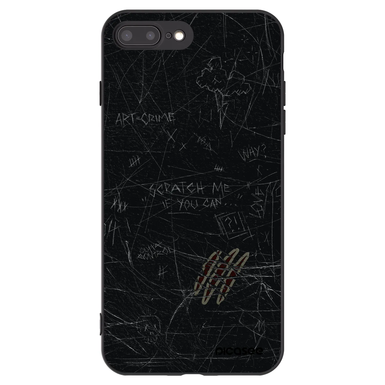 Picasee crna silikonska maskica za Apple iPhone 8 Plus - SCRATCH