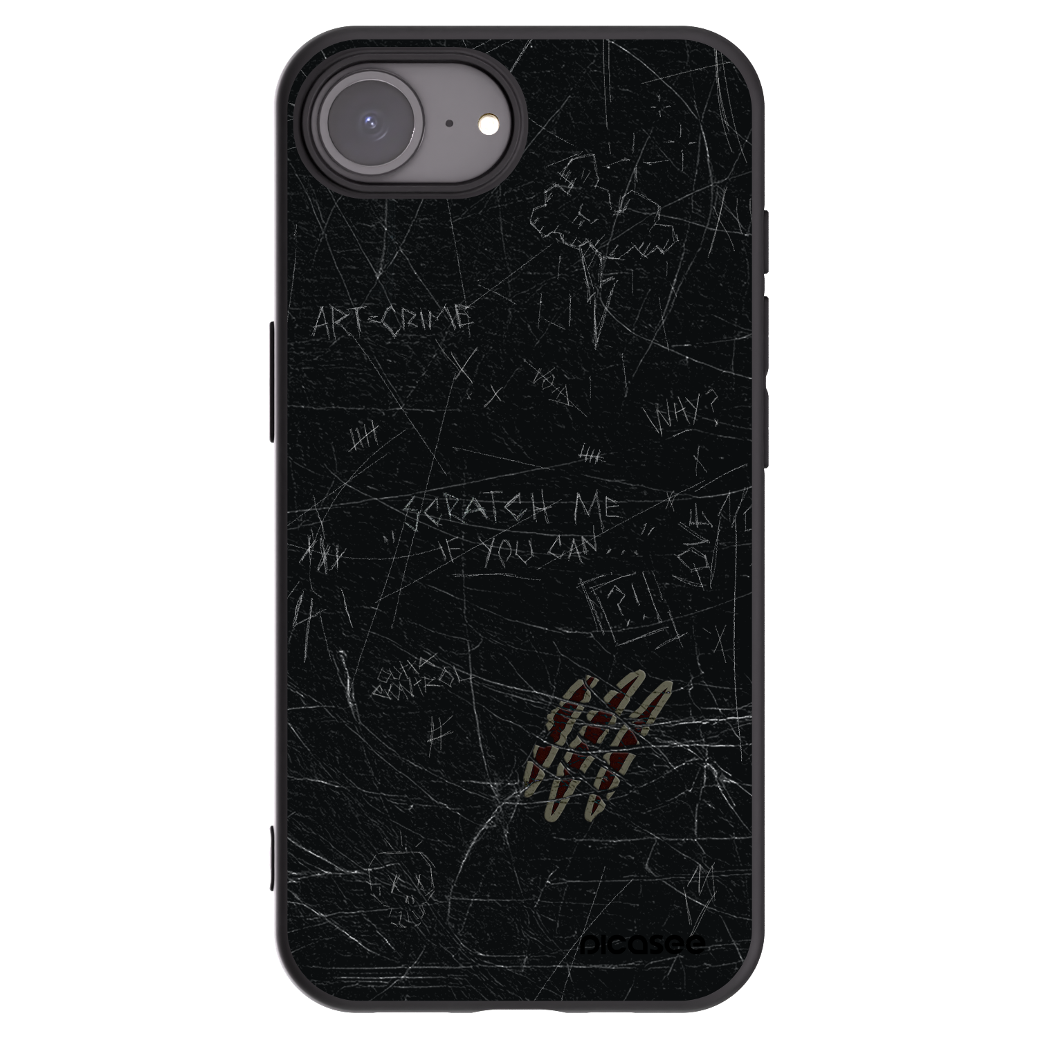 Picasee crna silikonska maskica za Apple iPhone 16e - SCRATCH