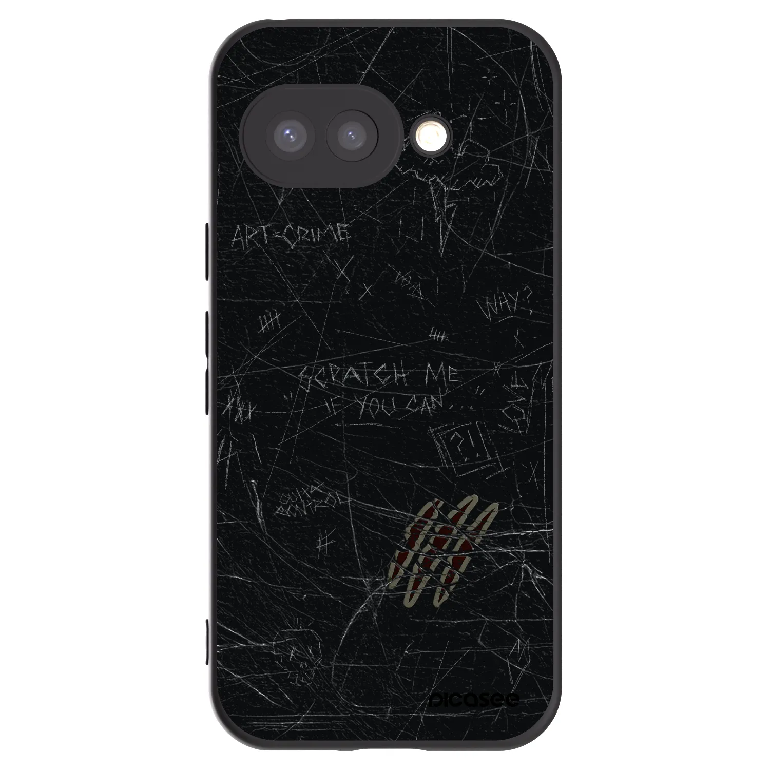 Picasee crna silikonska maskica za Google Pixel 9a - SCRATCH