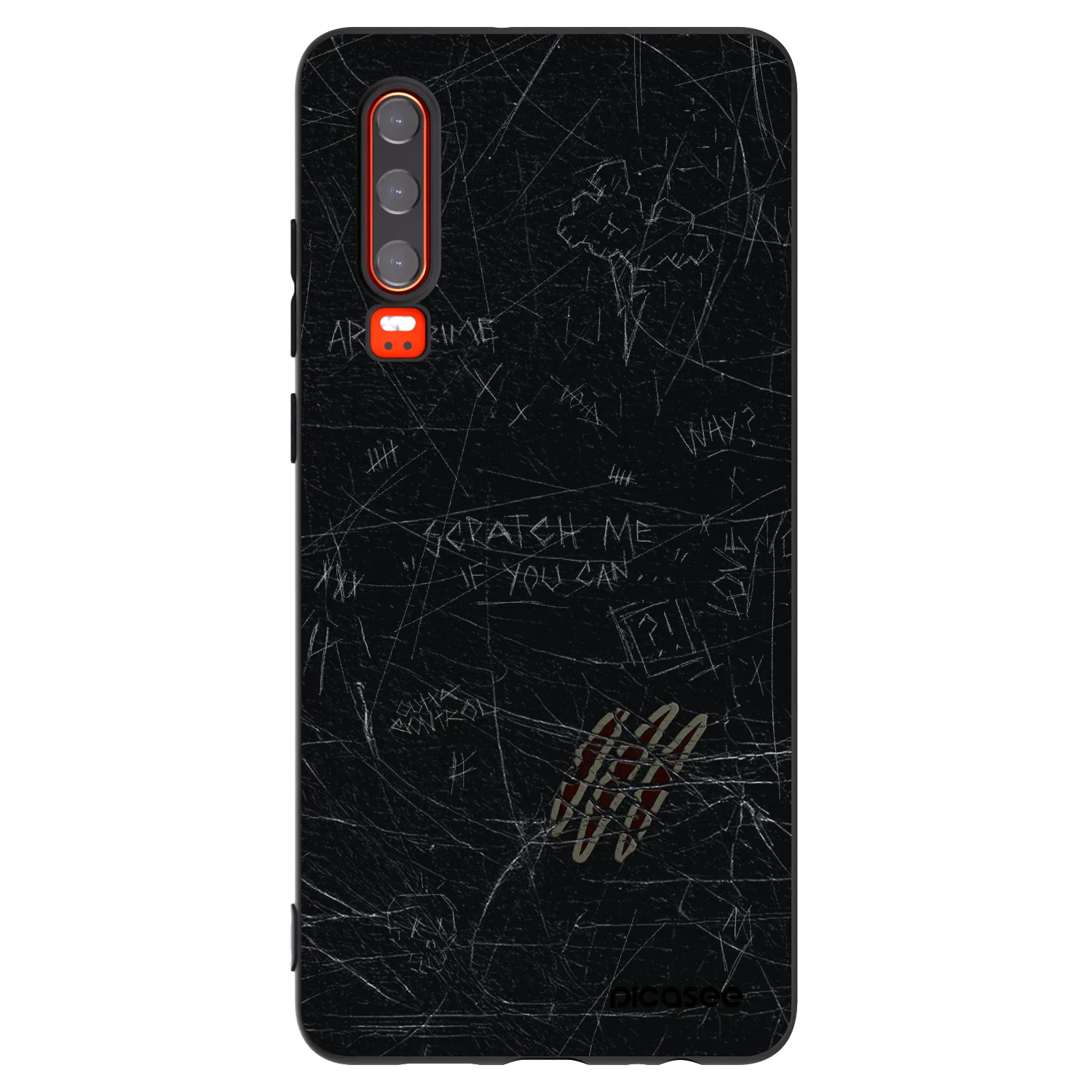 Picasee crna silikonska maskica za Huawei P30 - SCRATCH