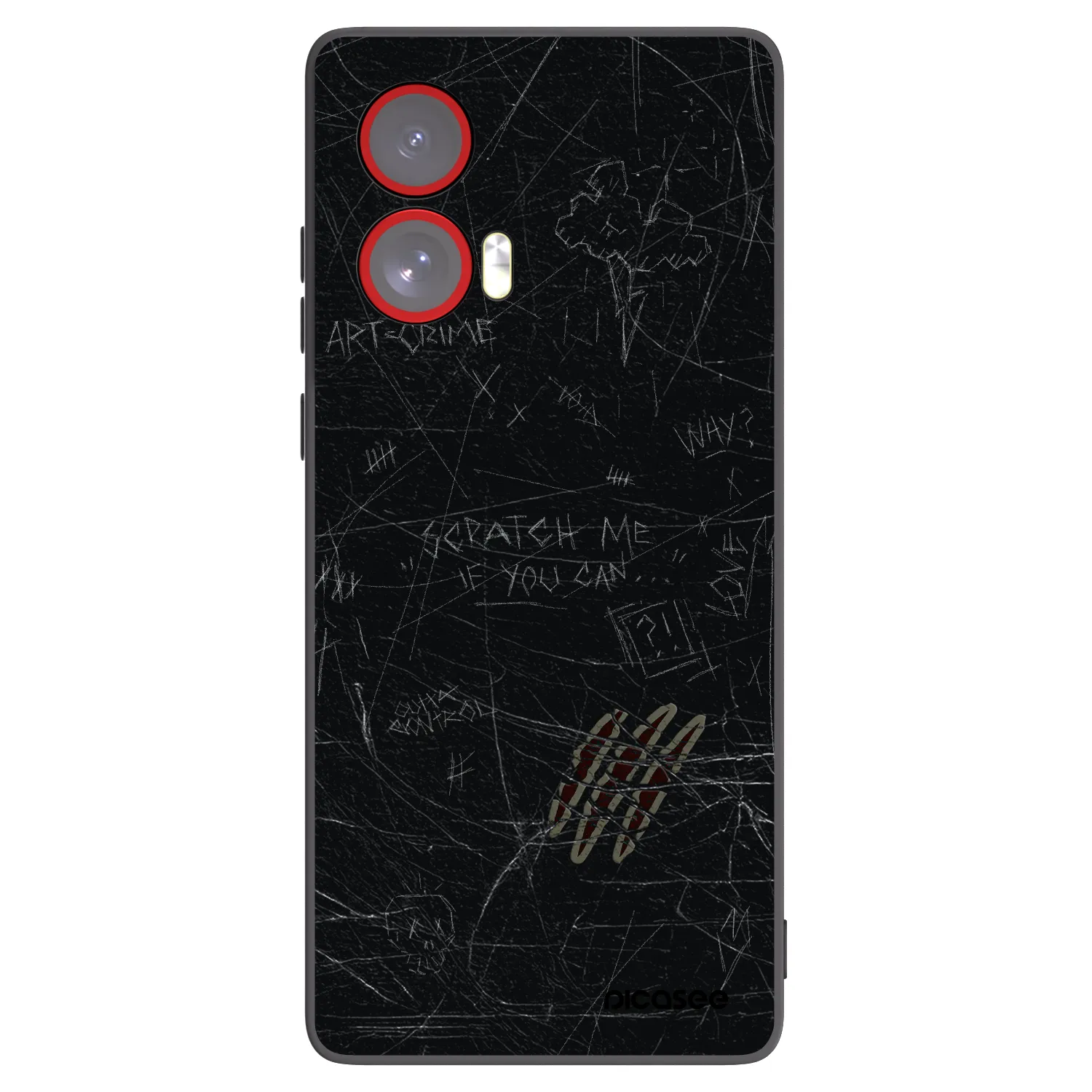 Picasee crna silikonska maskica za Motorola Edge 50 Fusion - SCRATCH