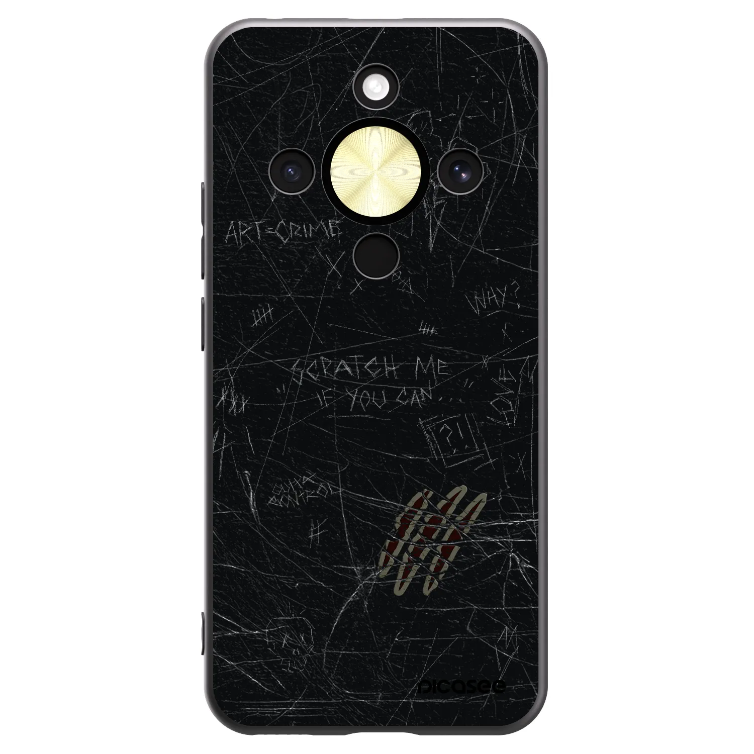 Picasee crna silikonska maskica za Honor Magic8 Lite 5G - SCRATCH