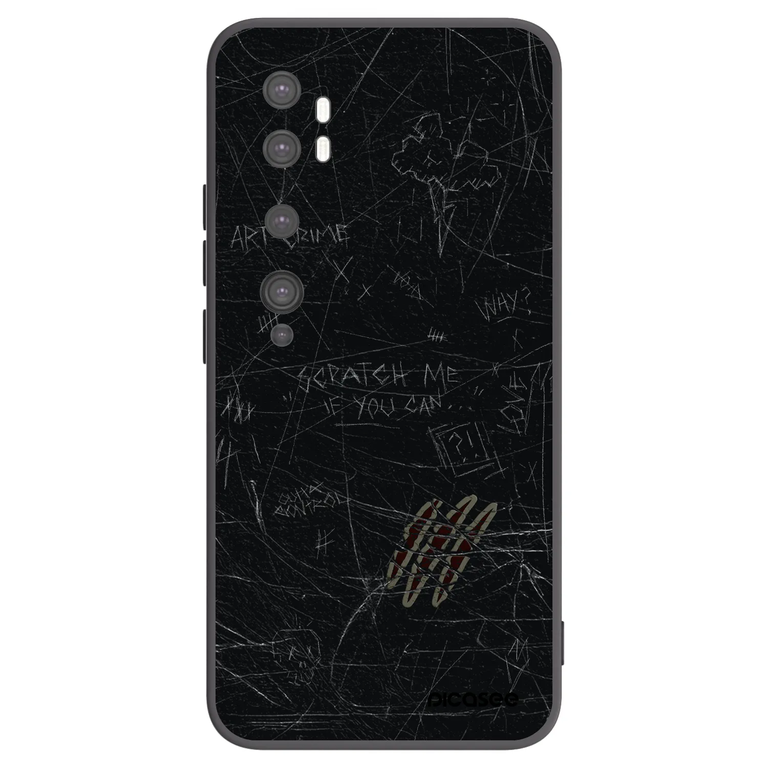 Picasee crna silikonska maskica za Xiaomi Mi Note 10 (Pro) - SCRATCH