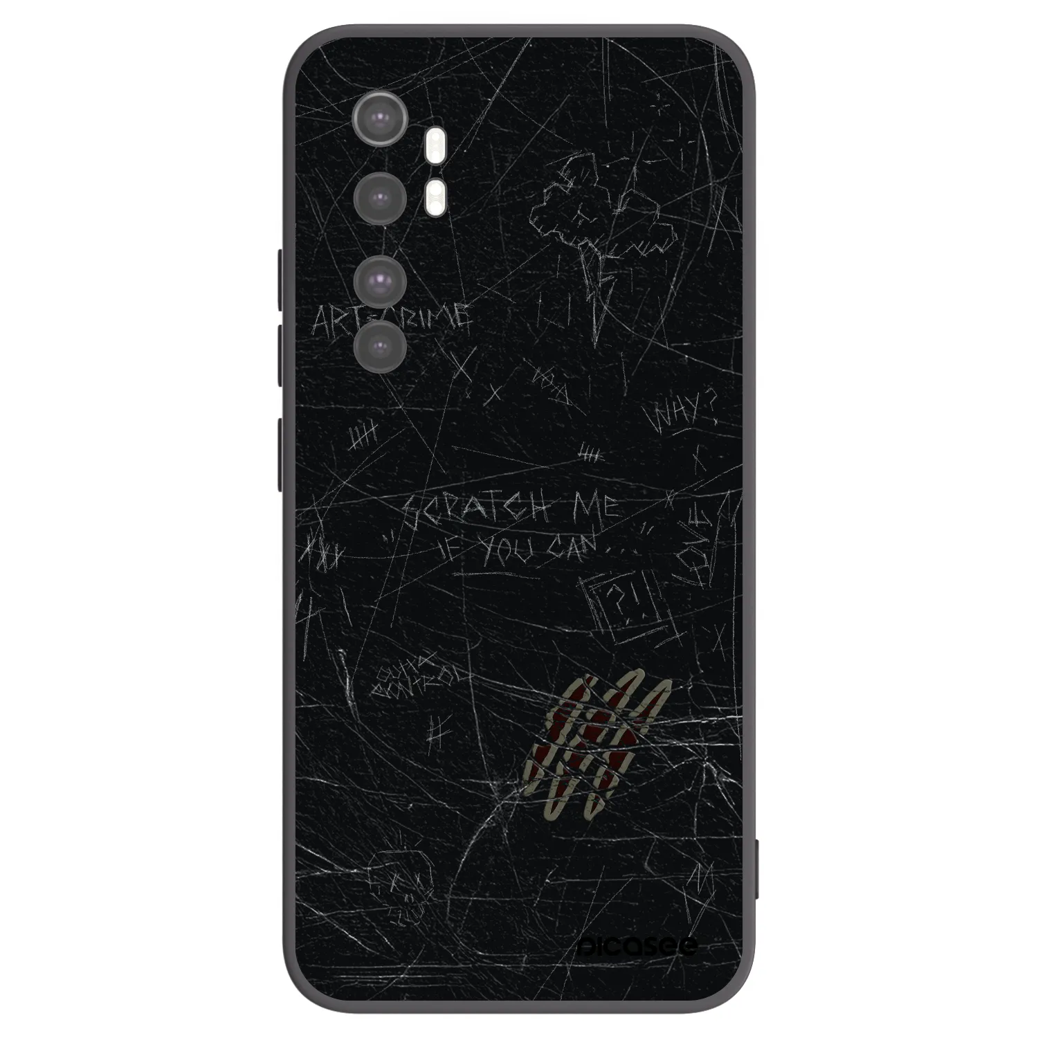 Picasee crna silikonska maskica za Xiaomi Mi Note 10 Lite - SCRATCH