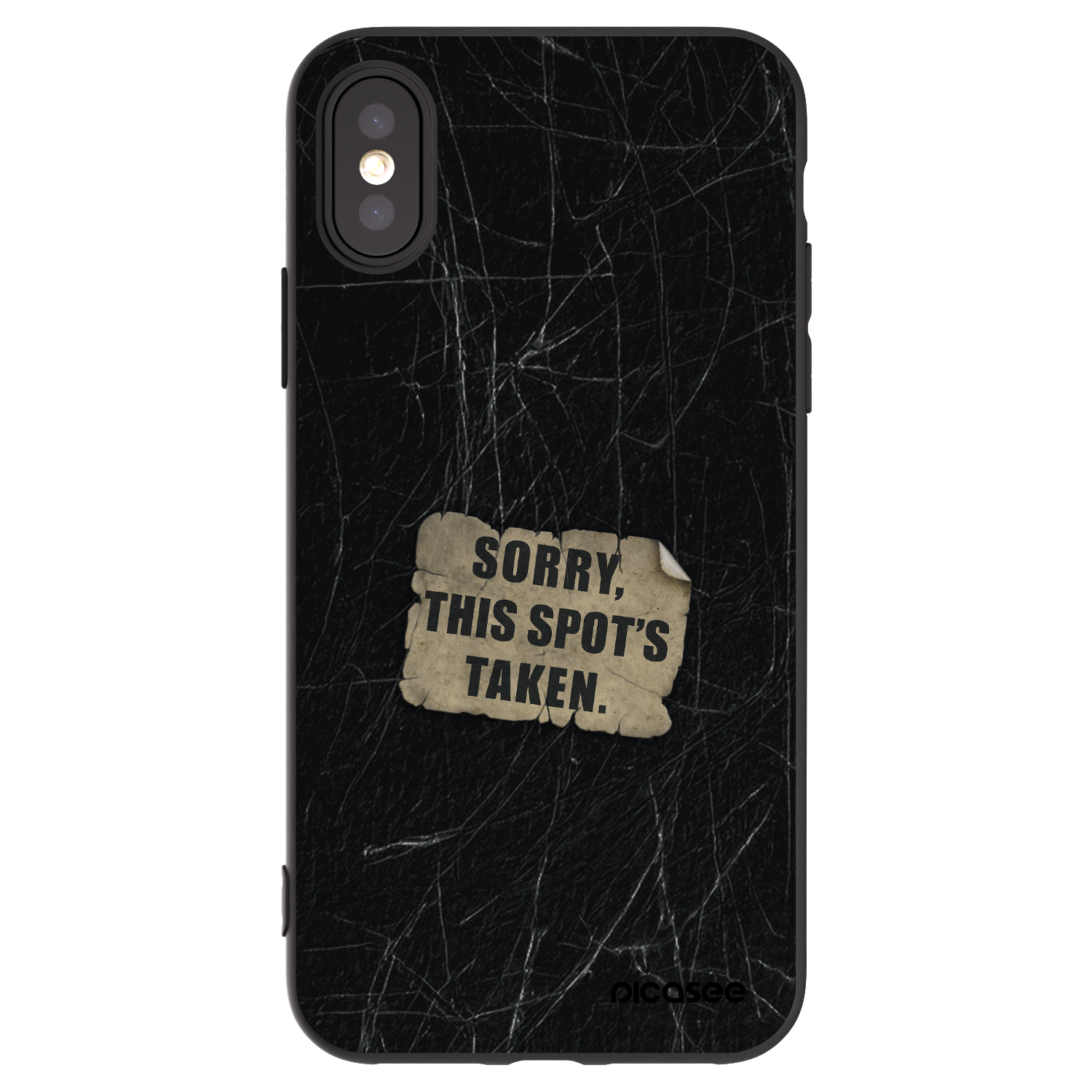 Picasee crna silikonska maskica za Apple iPhone X/XS - SORRY