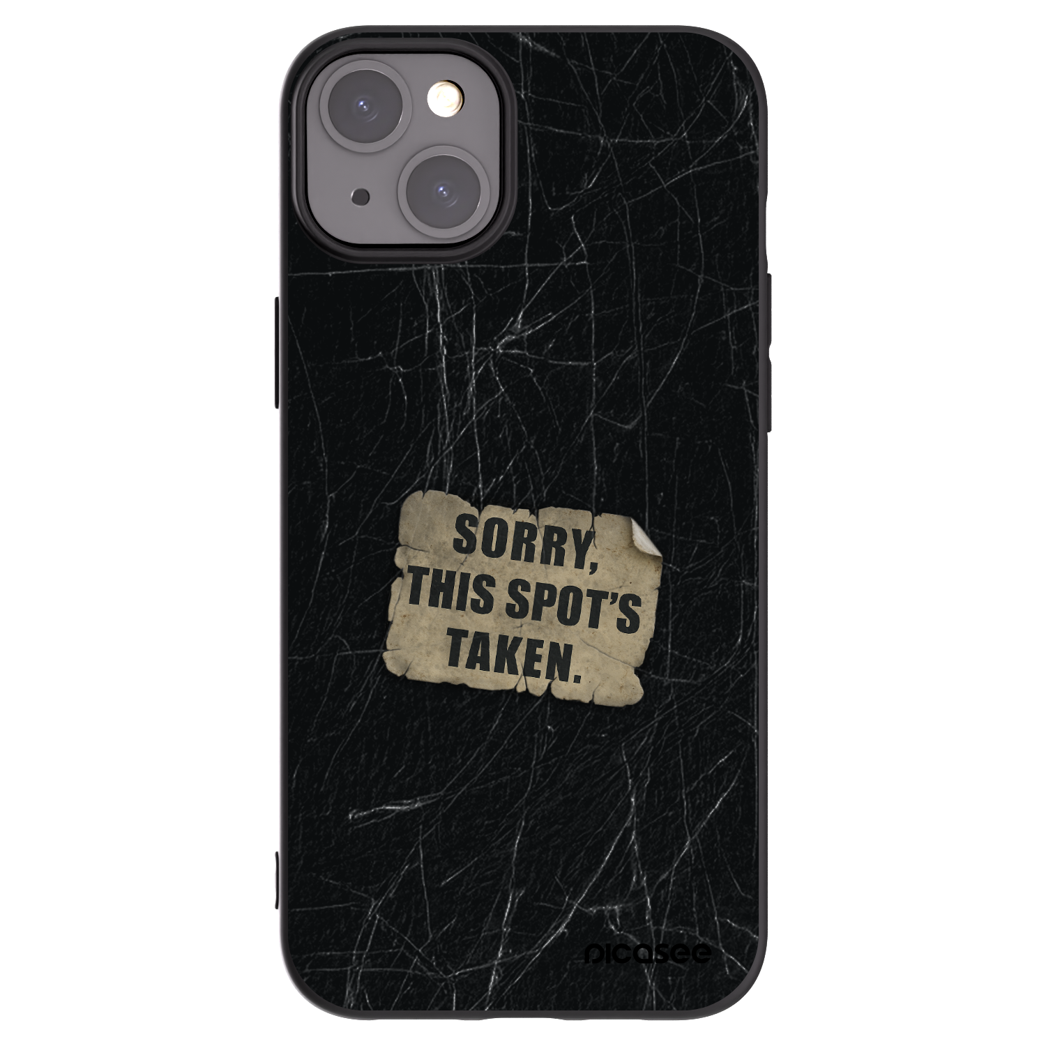 Picasee crna silikonska maskica za Apple iPhone 15 Plus - SORRY