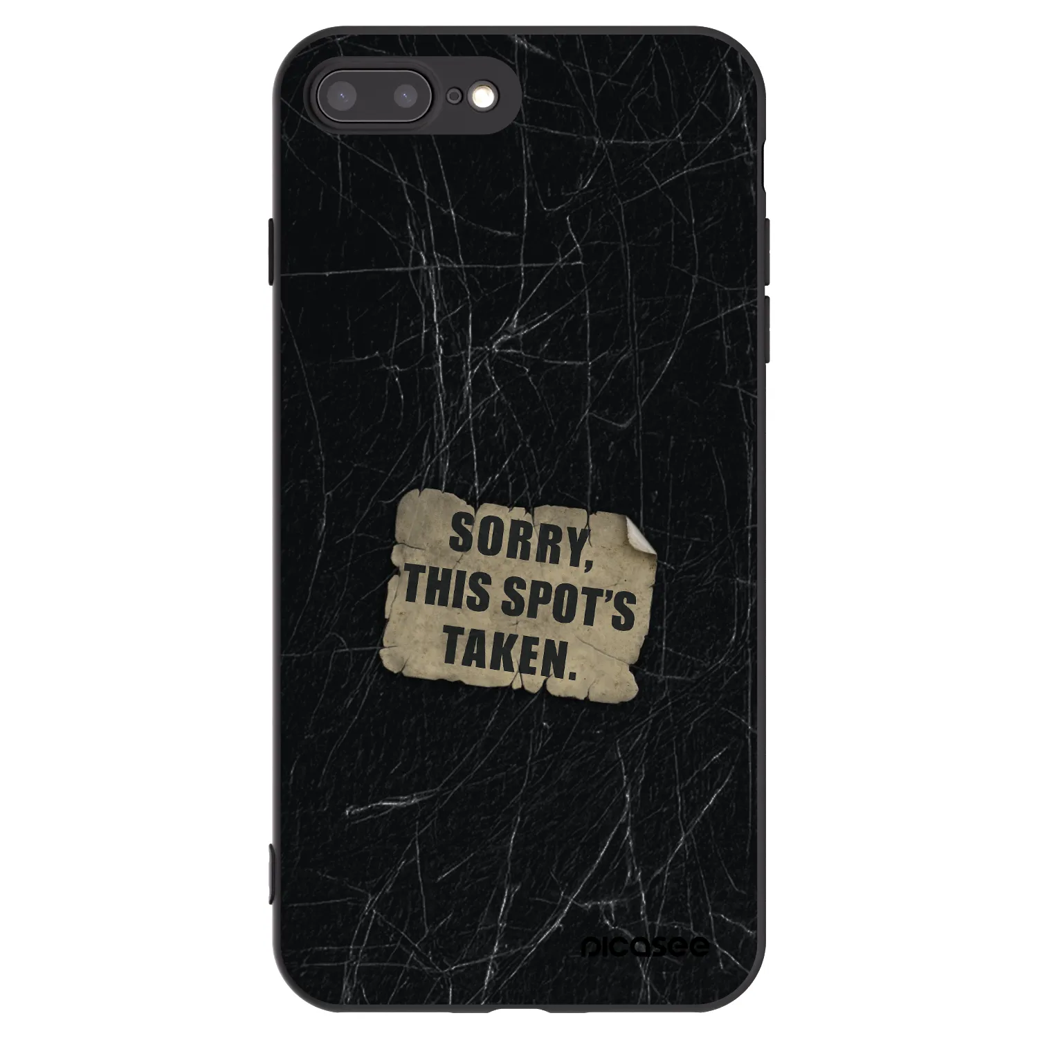 Picasee crna silikonska maskica za Apple iPhone 8 Plus - SORRY