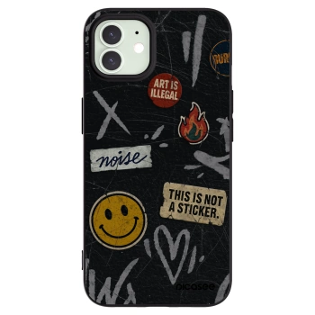 Picasee crna silikonska maskica za Apple iPhone 12 - STICKERS x TAGS