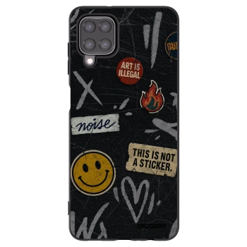 Picasee crna silikonska maskica za Samsung Galaxy A12 A125F - STICKERS x TAGS