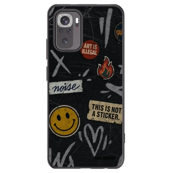 Picasee crna silikonska maskica za Xiaomi Redmi Note 10 - STICKERS x TAGS