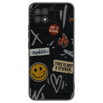 Picasee crna silikonska maskica za Realme 8i - STICKERS x TAGS