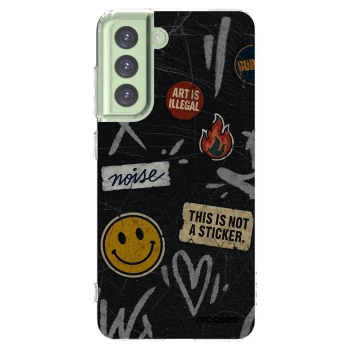 Picasee silikonska prozirna maskica za Samsung Galaxy S21 FE 5G - STICKERS x TAGS