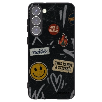 Picasee crna silikonska maskica za Samsung Galaxy S23+ 5G - STICKERS x TAGS