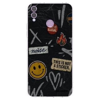 Picasee silikonska prozirna maskica za Honor 8X - STICKERS x TAGS
