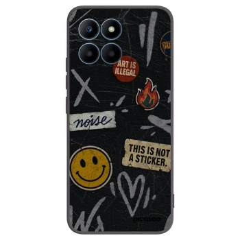 Picasee crna silikonska maskica za Honor 70 Lite - STICKERS x TAGS