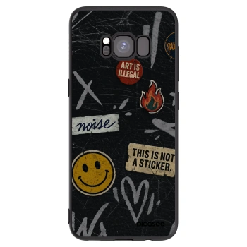 Picasee crna silikonska maskica za Samsung Galaxy S8 G950F - STICKERS x TAGS