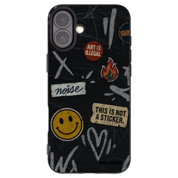 Picasee crna silikonska maskica za Apple iPhone 16 Plus - STICKERS x TAGS