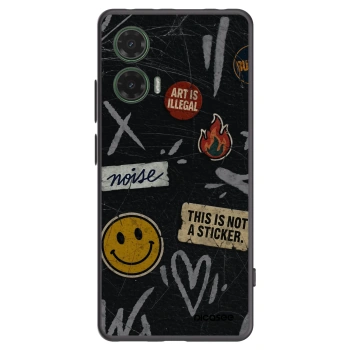 Picasee crna silikonska maskica za Motorola Moto G35 5G - STICKERS x TAGS