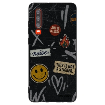 Picasee crna silikonska maskica za Huawei P30 - STICKERS x TAGS