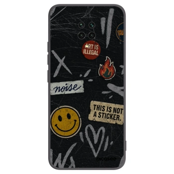 Picasee crna silikonska maskica za Xiaomi Redmi Note 9 Pro - STICKERS x TAGS