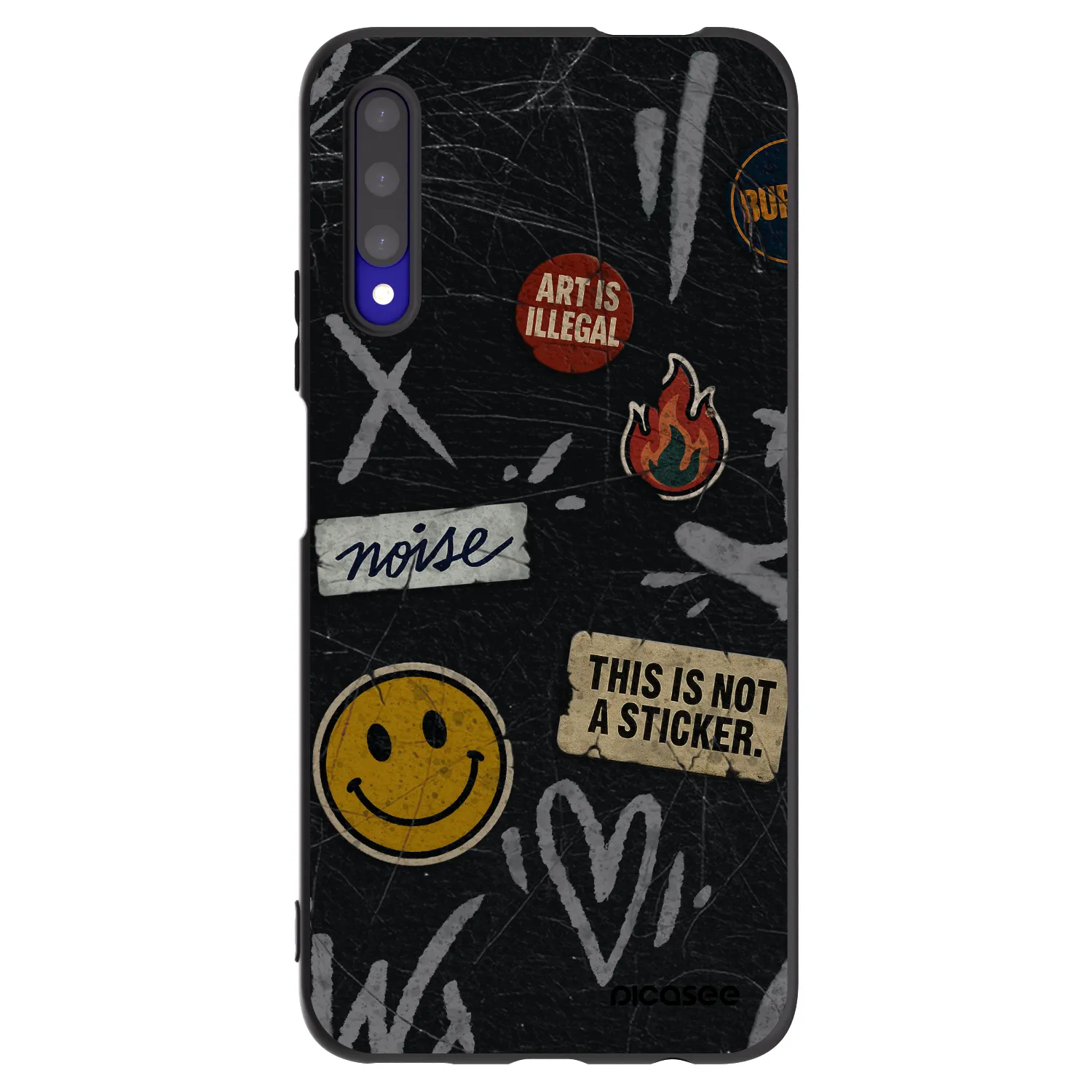 Picasee crna silikonska maskica za Honor 9X Pro - STICKERS x TAGS