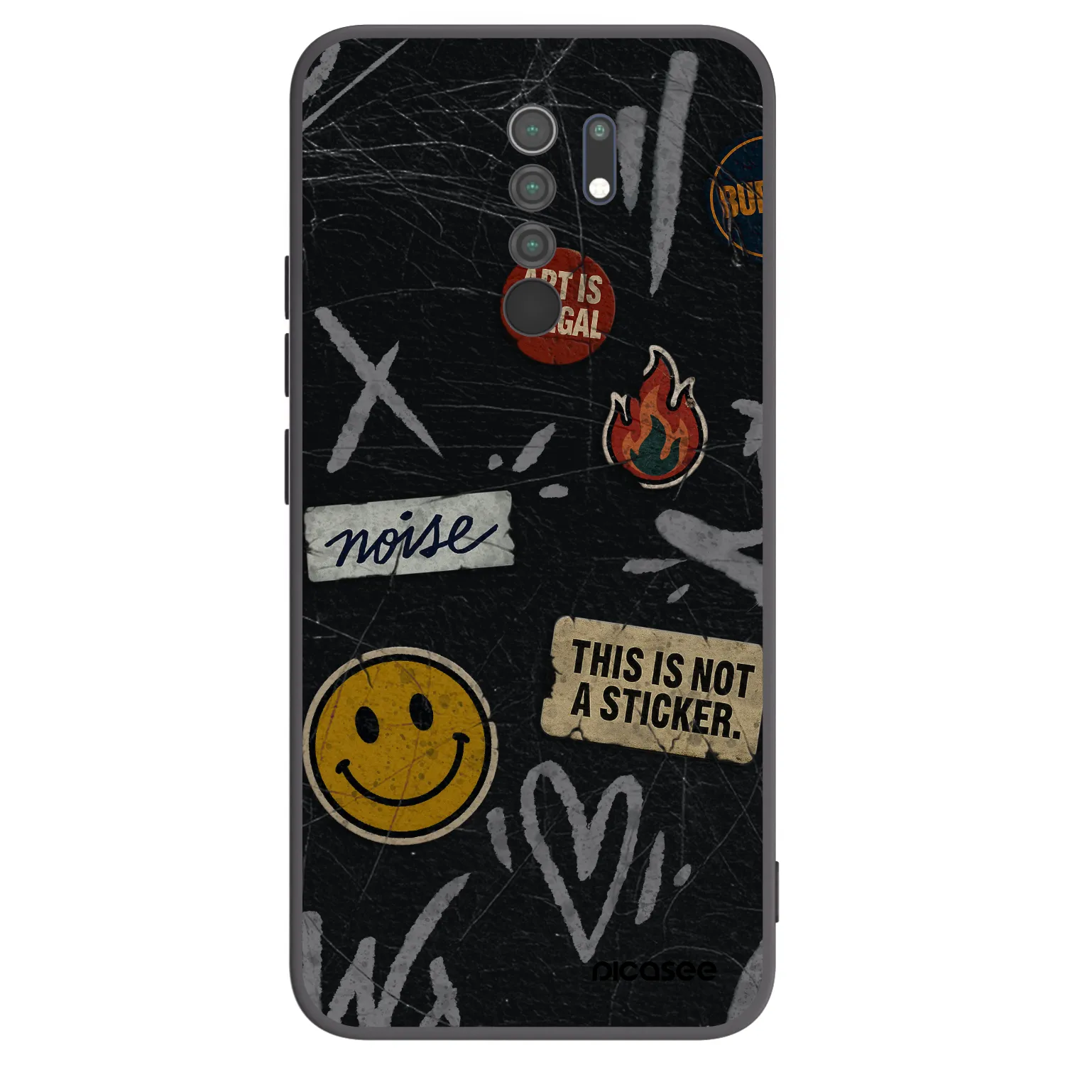 Picasee crna silikonska maskica za Xiaomi Redmi 9 - STICKERS x TAGS