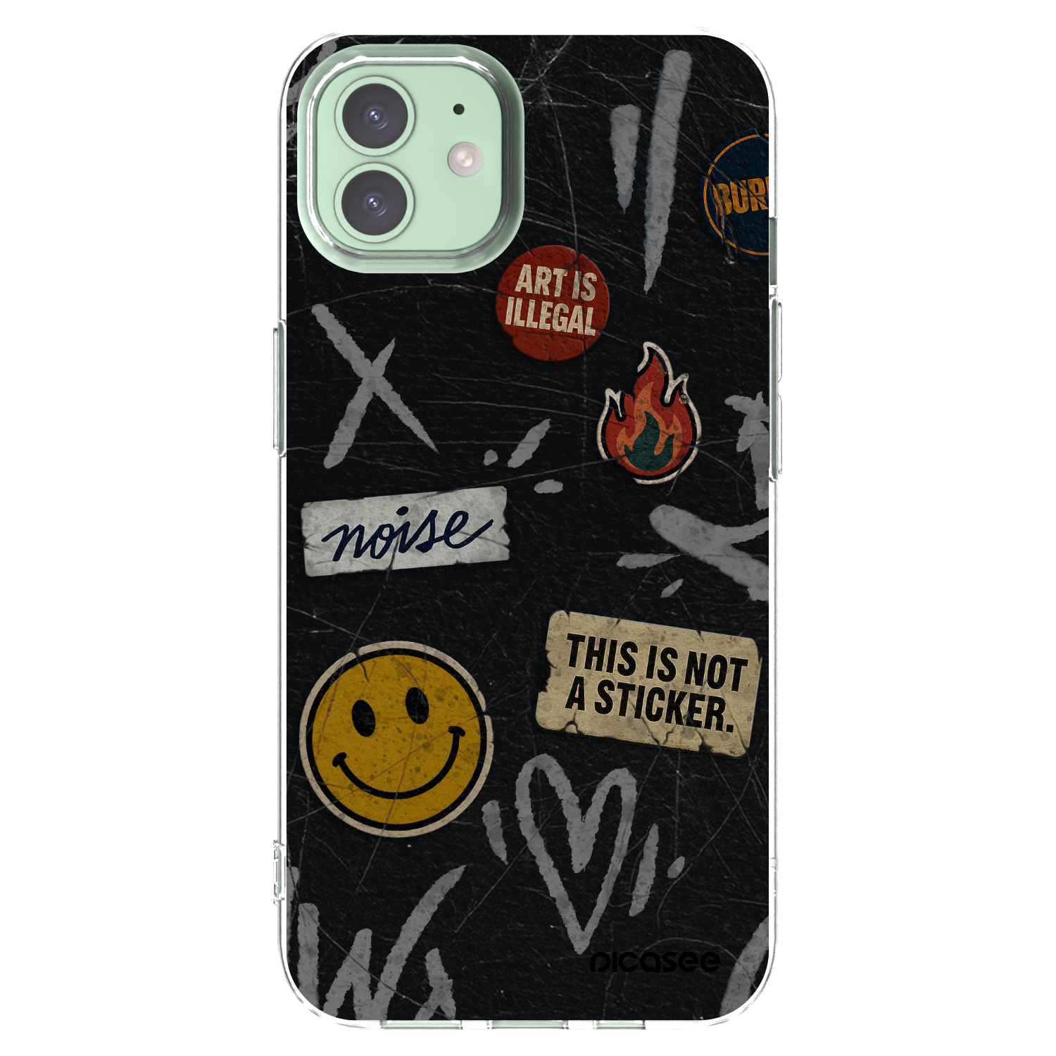 Picasee silikonska prozirna maskica za Apple iPhone 12 - STICKERS x TAGS