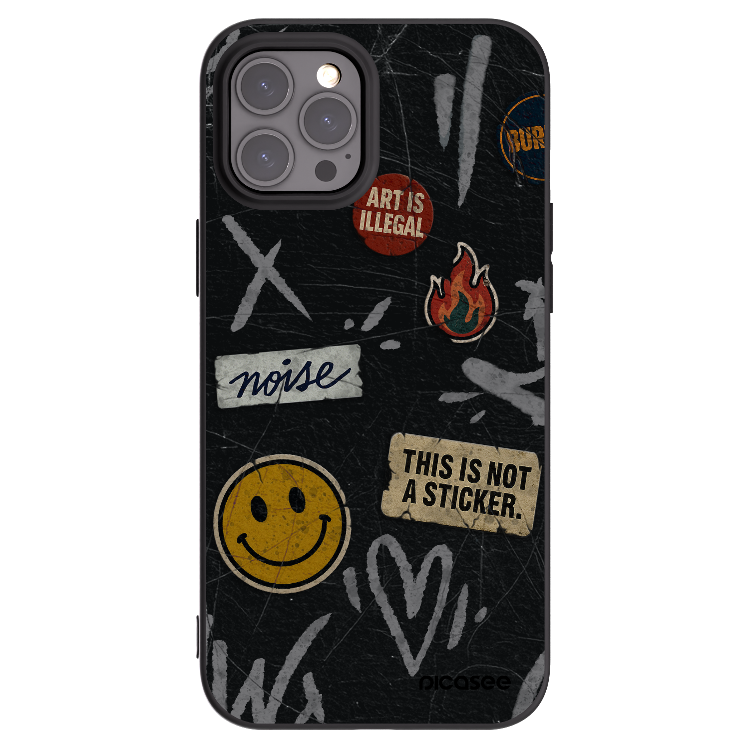 Picasee crna silikonska maskica za Apple iPhone 12 Pro Max - STICKERS x TAGS