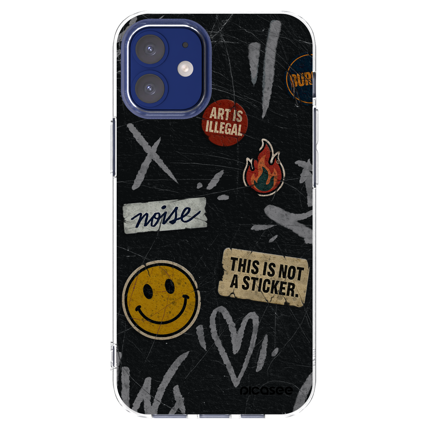 Picasee silikonska prozirna maskica za Apple iPhone 12 mini - STICKERS x TAGS