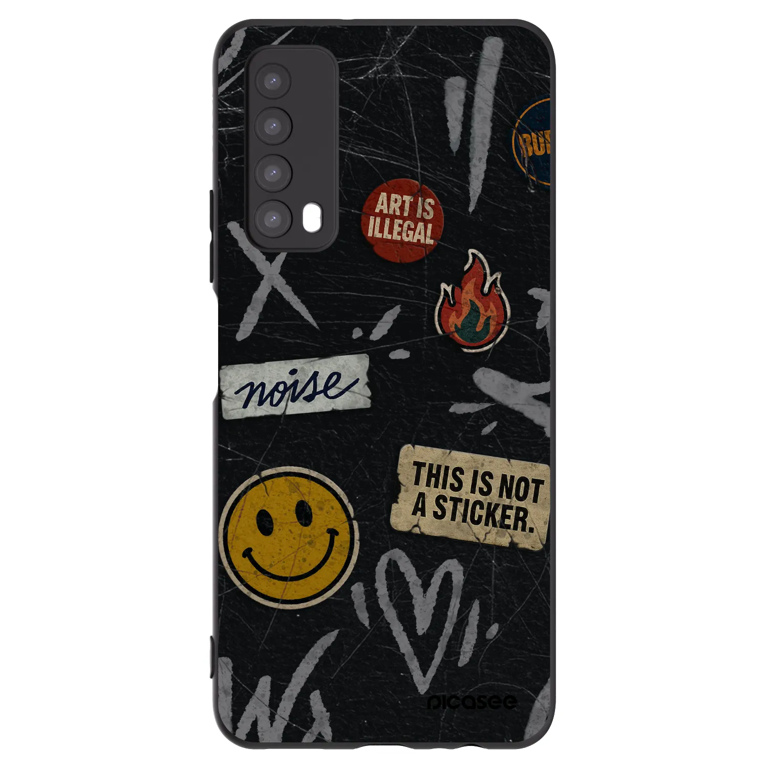 Picasee crna silikonska maskica za Huawei P Smart 2021 - STICKERS x TAGS