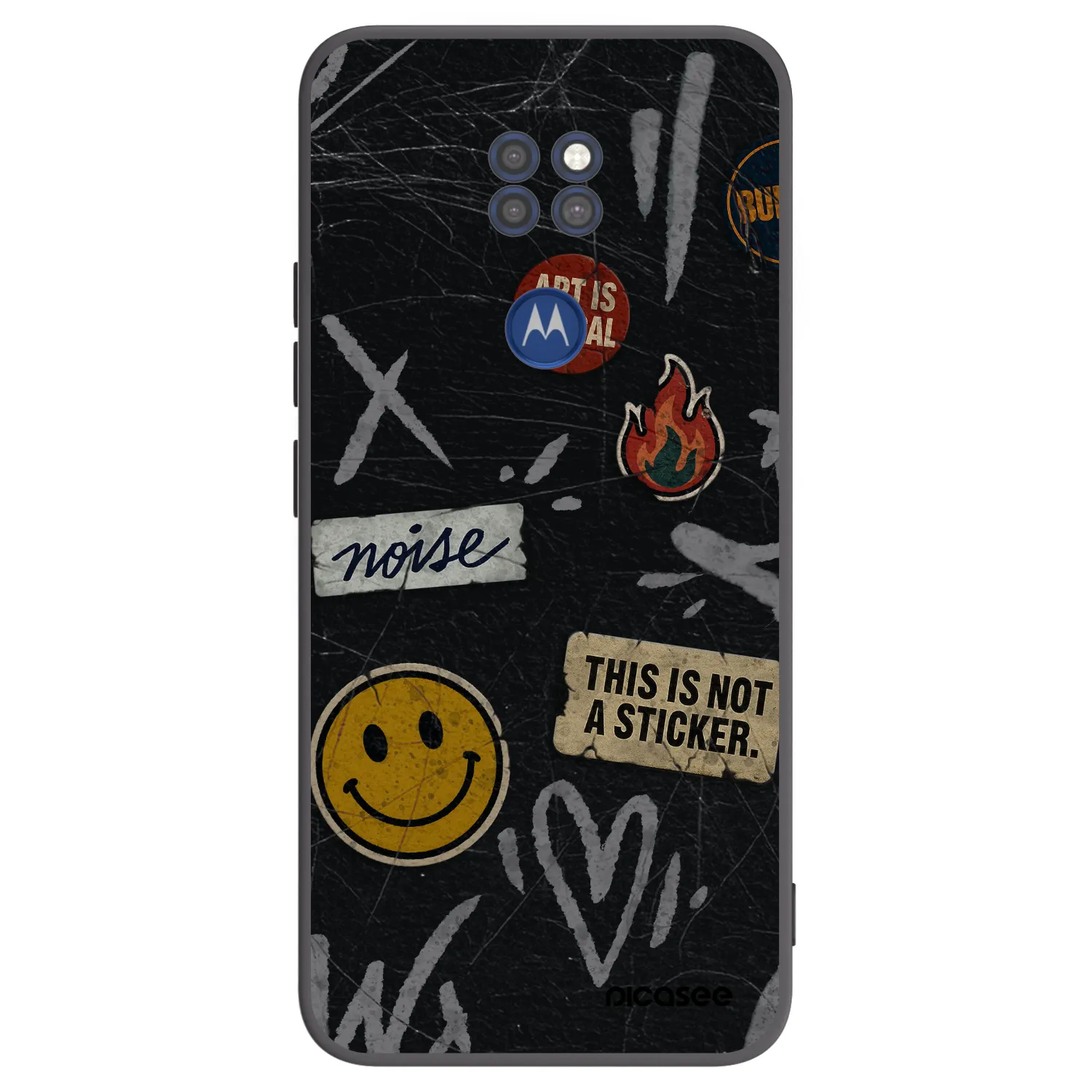 Picasee crna silikonska maskica za Motorola Moto G9 Play - STICKERS x TAGS
