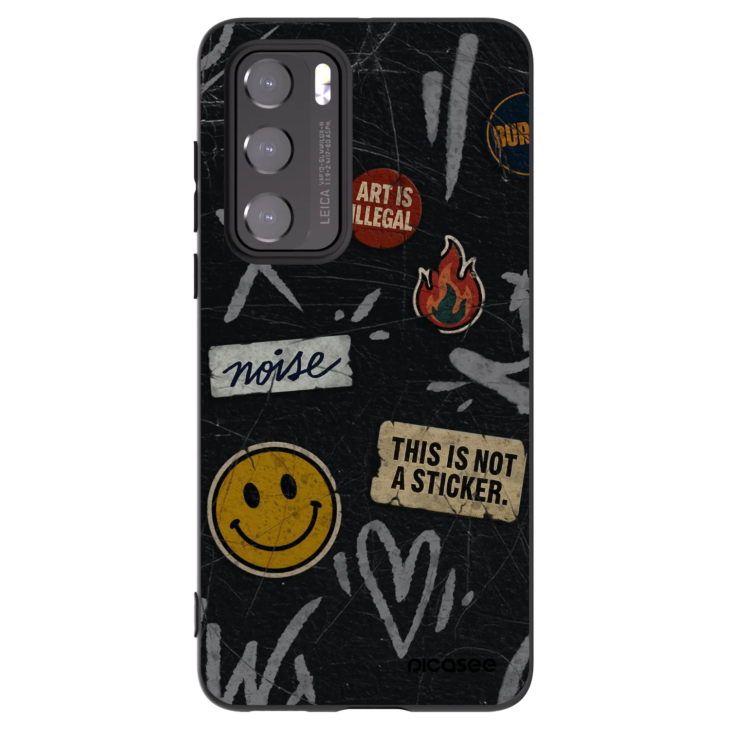 Picasee crna silikonska maskica za Huawei P40 - STICKERS x TAGS