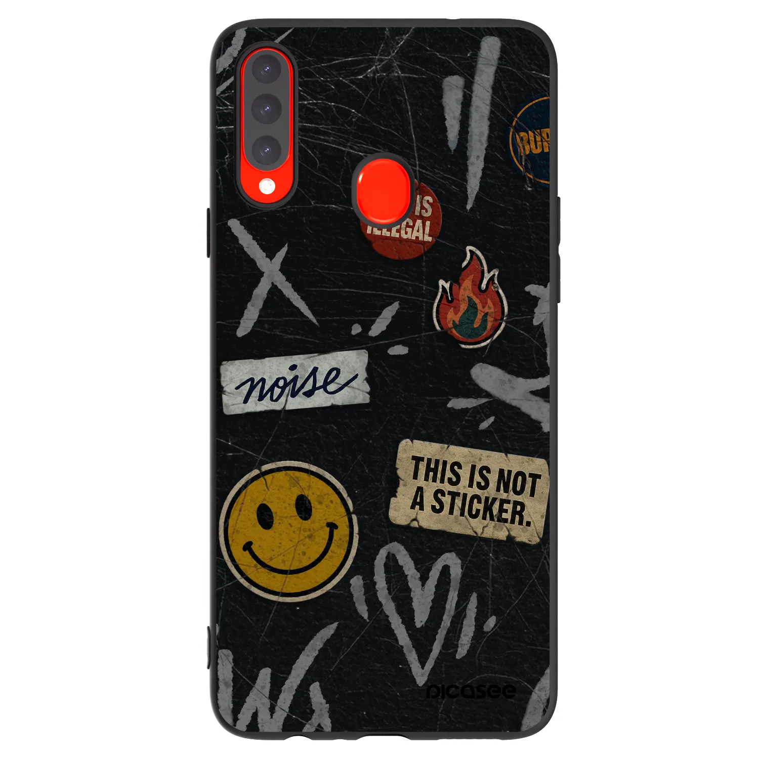 Picasee crna silikonska maskica za Samsung Galaxy A20s - STICKERS x TAGS