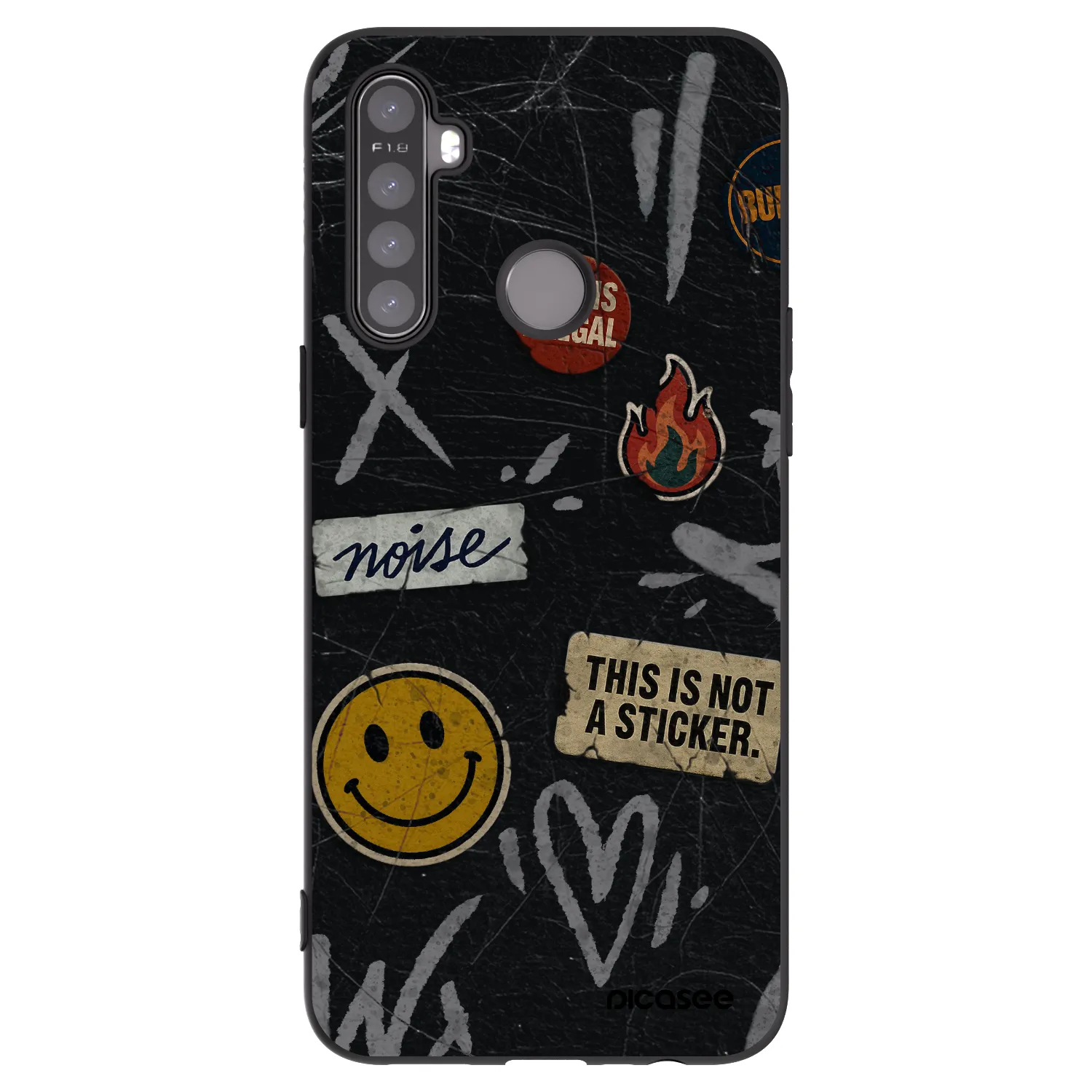 Picasee crna silikonska maskica za Realme 6i - STICKERS x TAGS