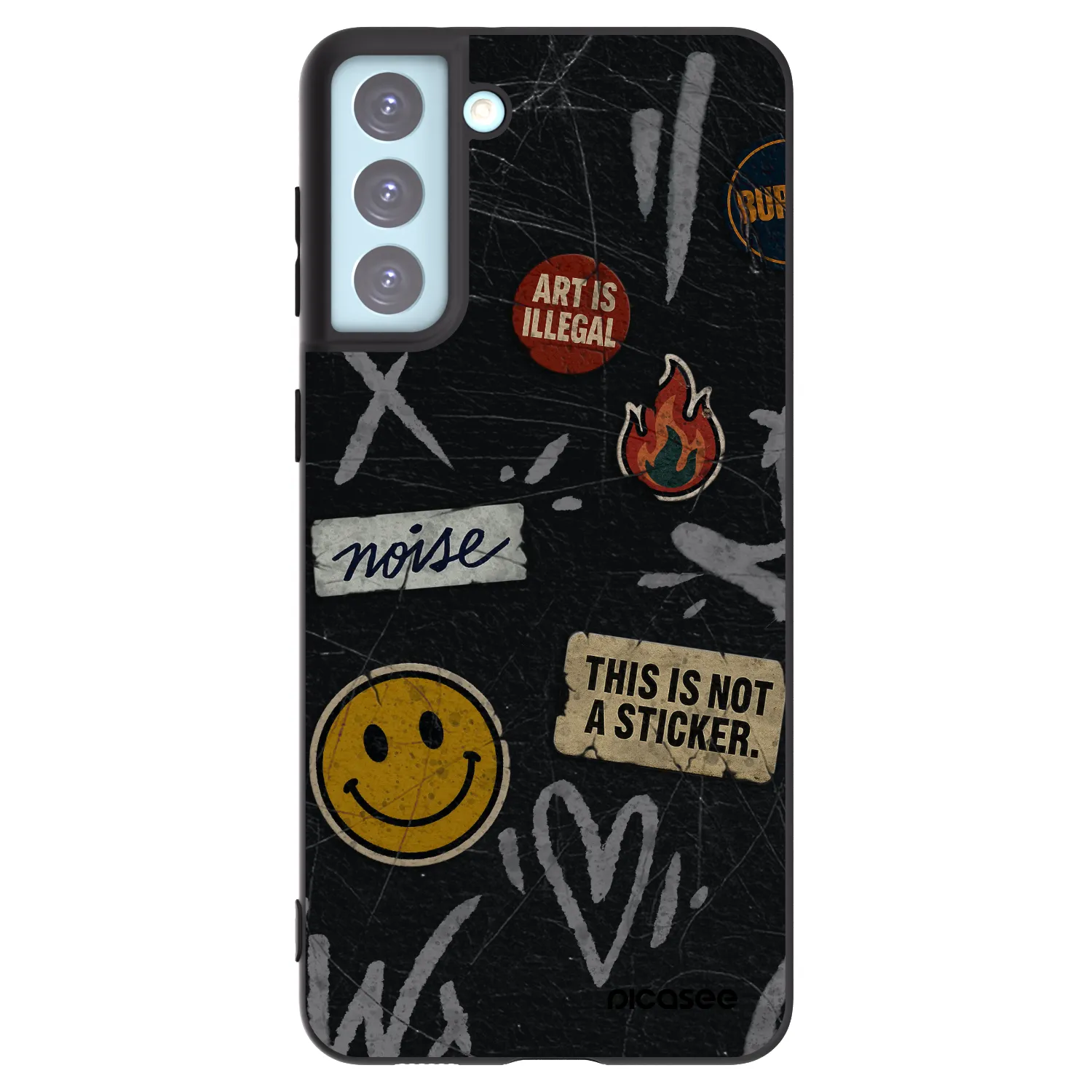 Picasee crna silikonska maskica za Samsung Galaxy S21+ 5G G996F - STICKERS x TAGS