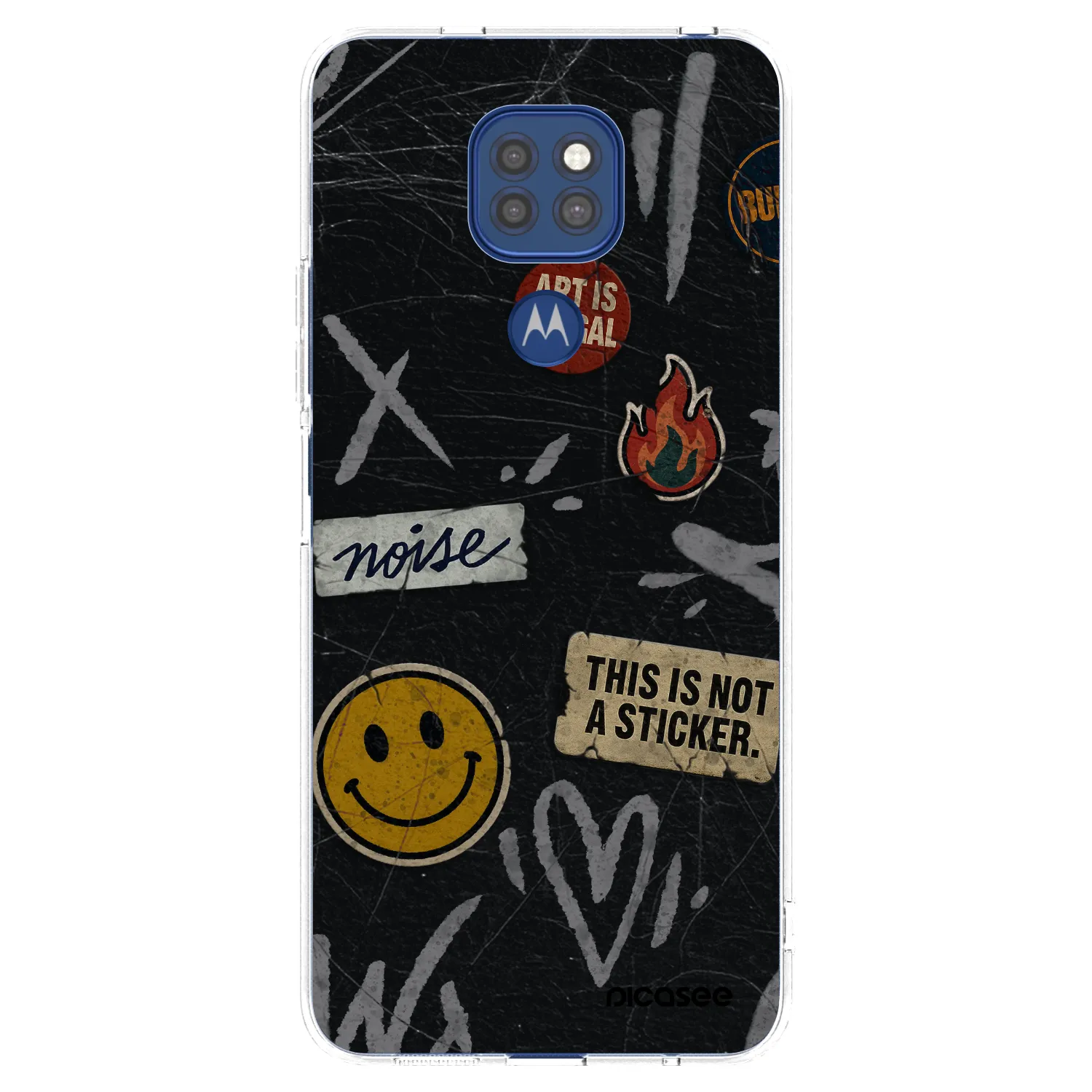Picasee silikonska prozirna maskica za Motorola Moto G9 Play - STICKERS x TAGS