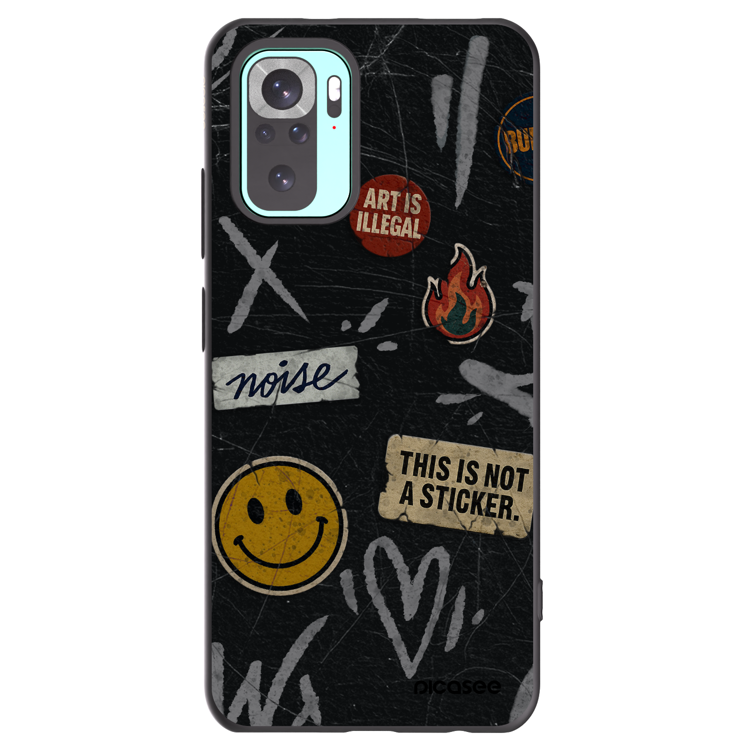 Picasee crna silikonska maskica za Xiaomi Redmi Note 10 Pro - STICKERS x TAGS