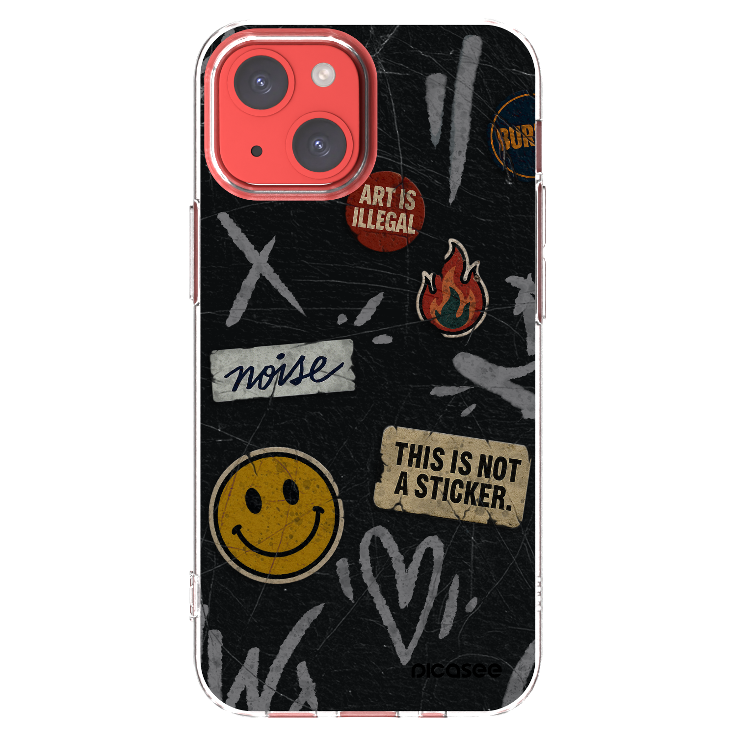 Picasee silikonska prozirna maskica za Apple iPhone 13 mini - STICKERS x TAGS