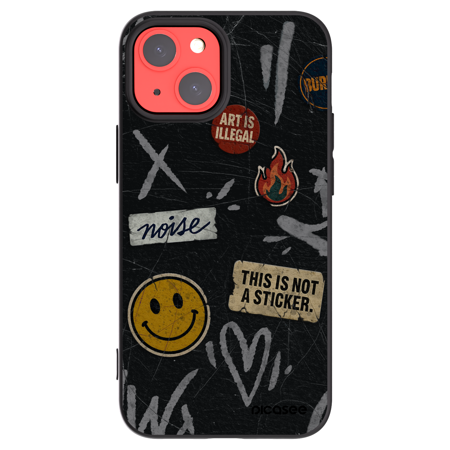 Picasee crna silikonska maskica za Apple iPhone 13 mini - STICKERS x TAGS