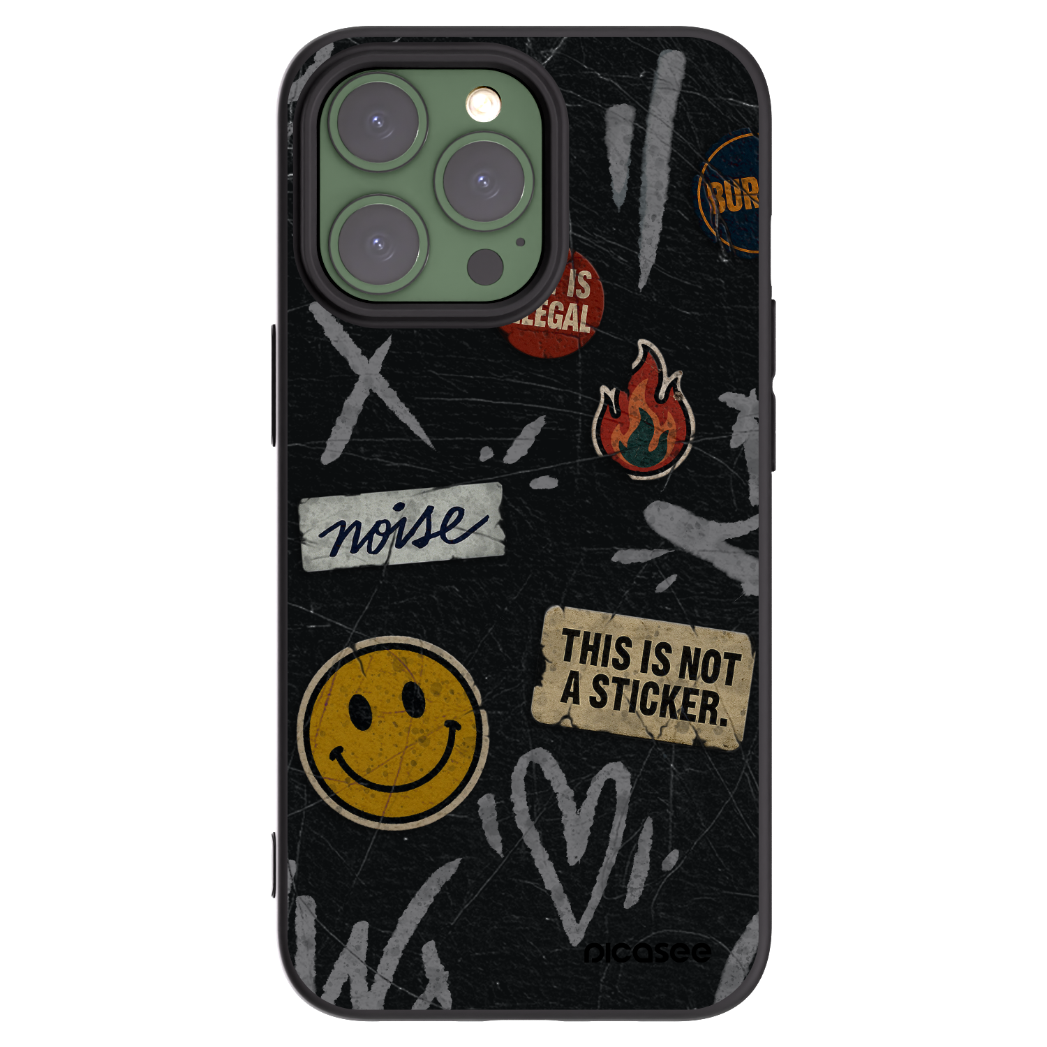 Picasee crna silikonska maskica za Apple iPhone 13 Pro - STICKERS x TAGS