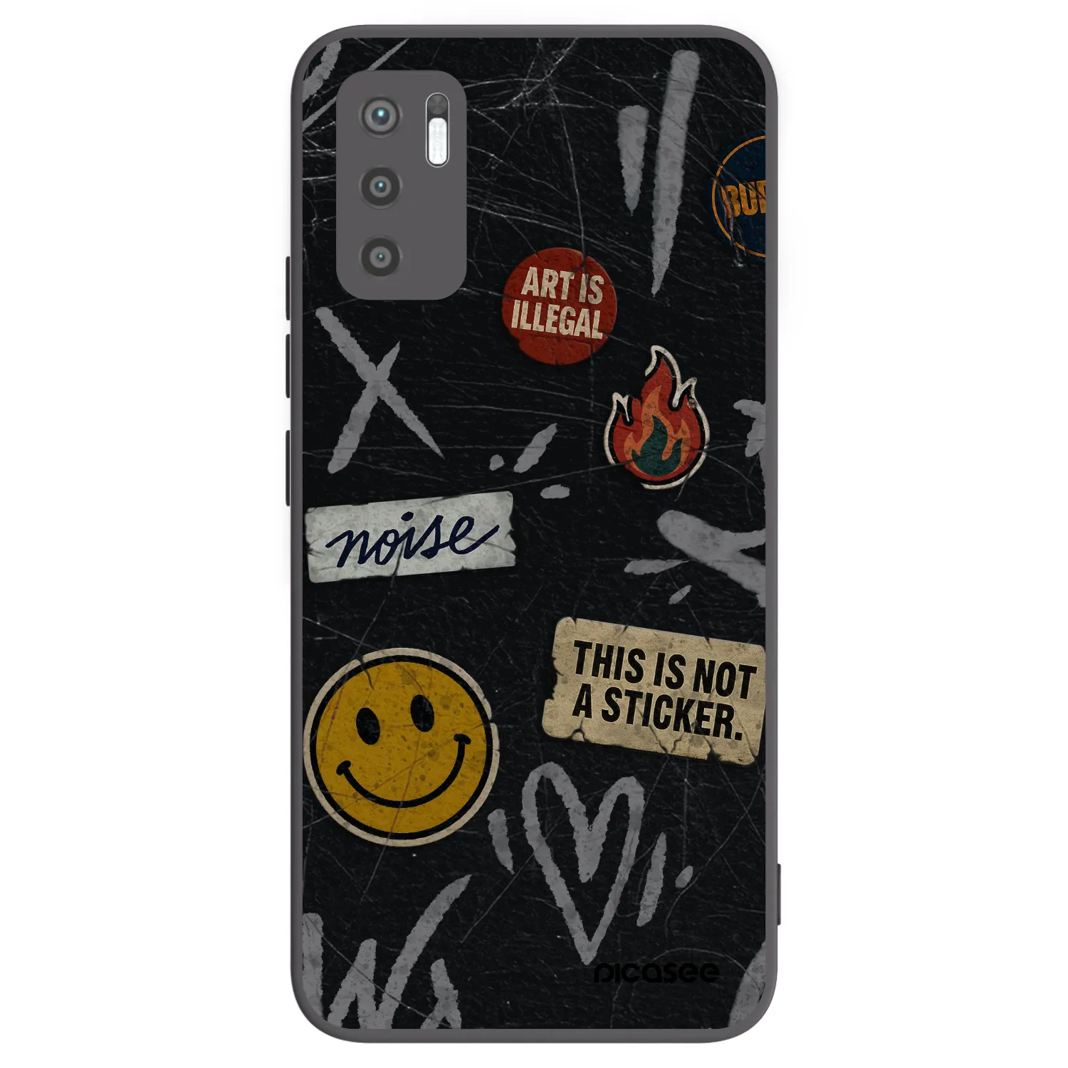 Picasee crna silikonska maskica za Xiaomi Redmi Note 10 5G - STICKERS x TAGS