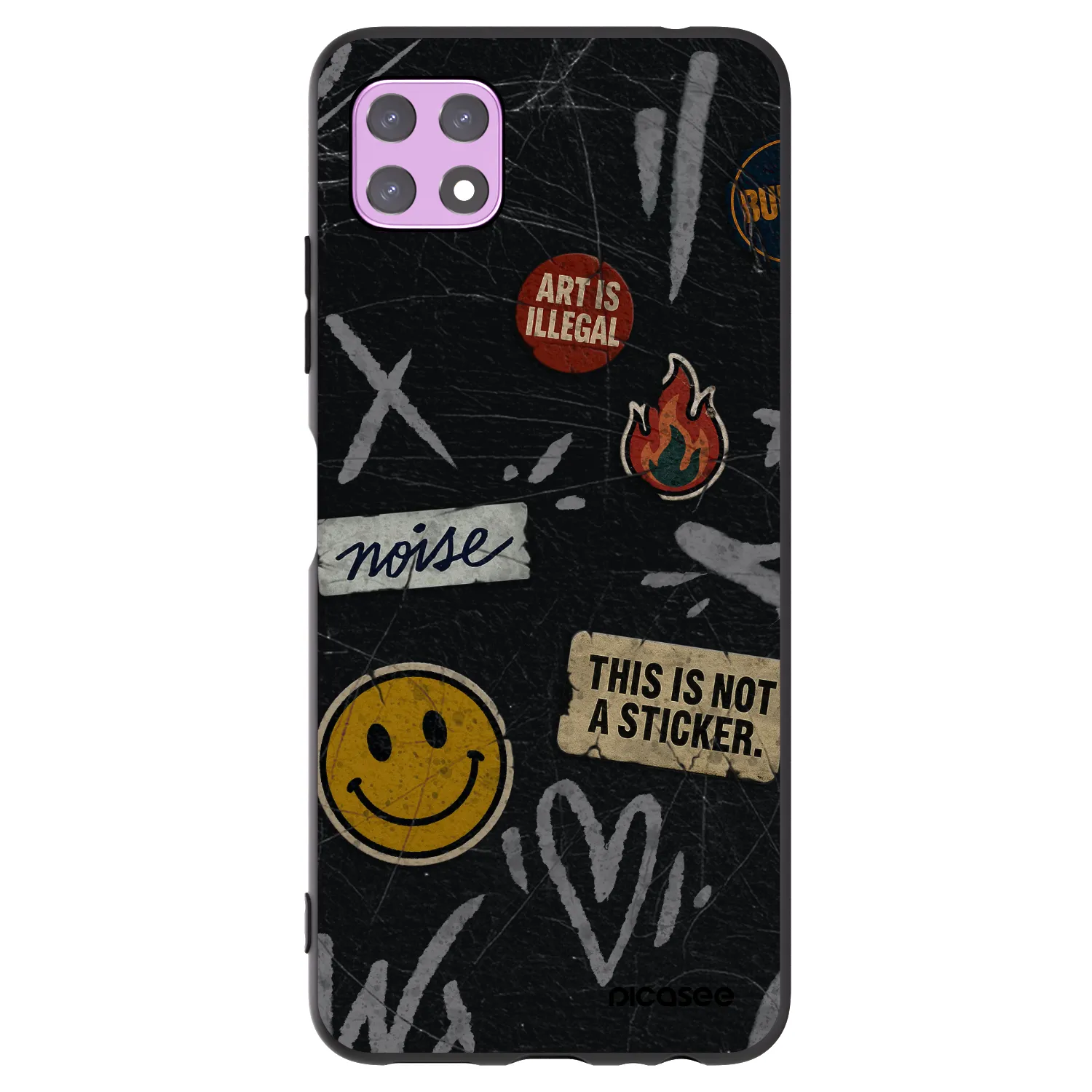 Picasee crna silikonska maskica za Samsung Galaxy A22 A226B 5G - STICKERS x TAGS